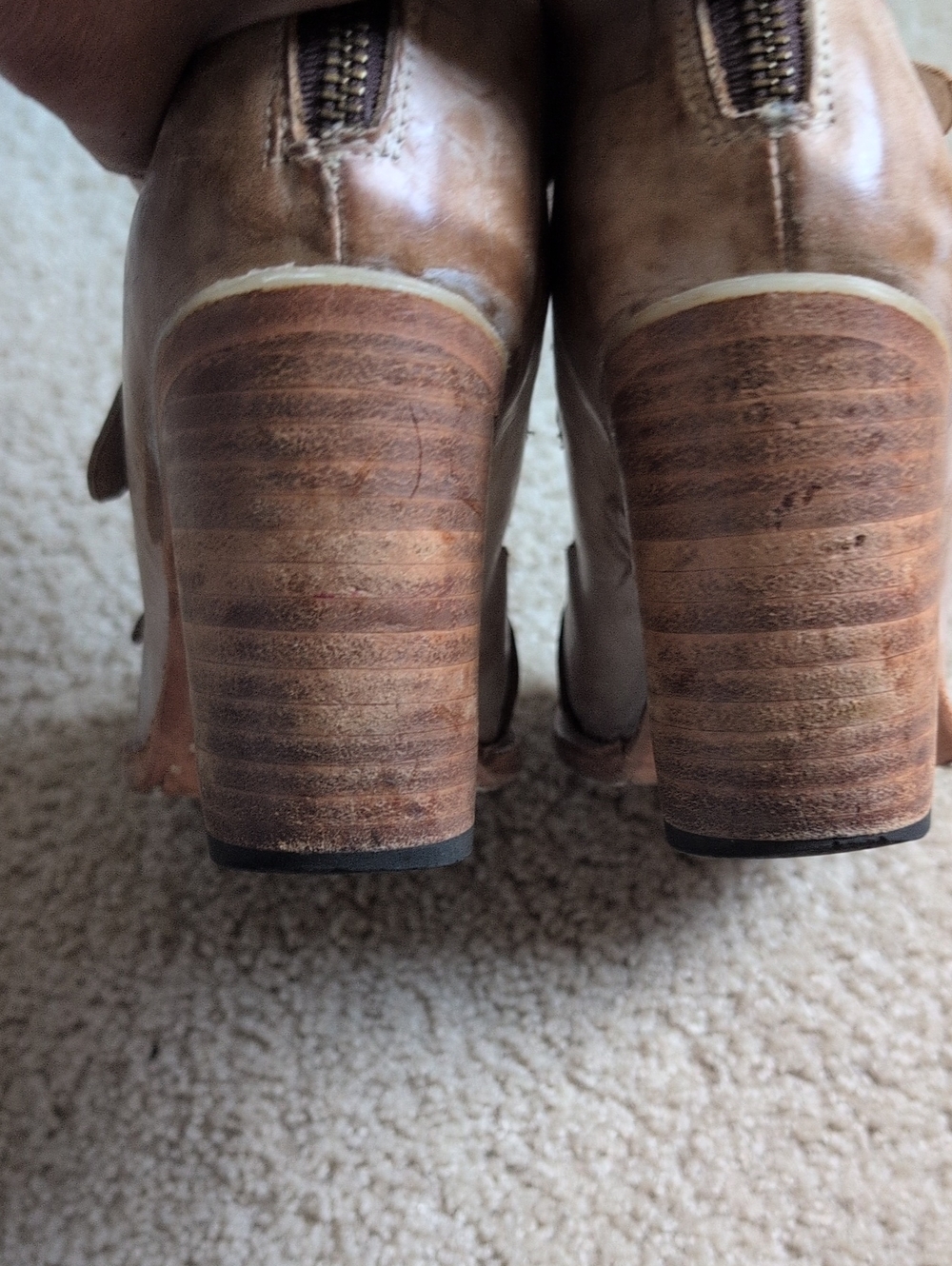 Freebird By Steven Bond Women's Taupe Strappy Buckle Block Heel Sandals 10 - Picture 7 of 10